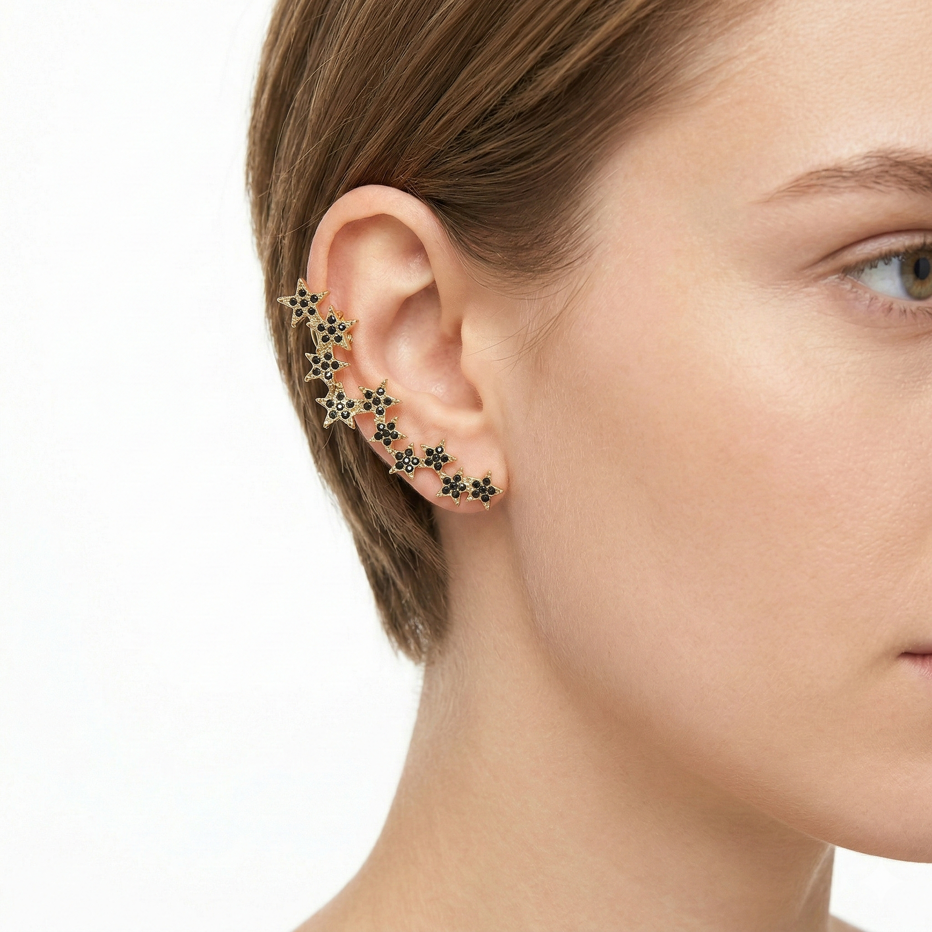 Arete Ear Cuff Destello Infinito Moderno y Elegante Color Dorado 1