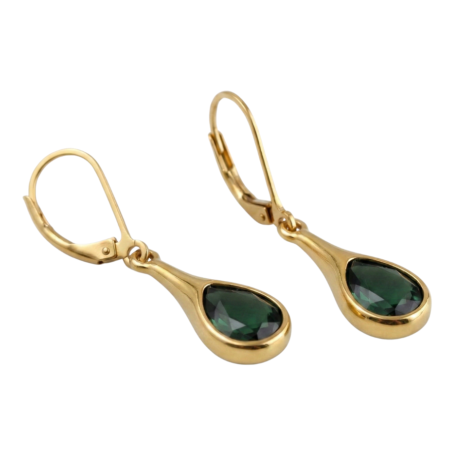 Set Collar y Aretes Abstractos Reina Esmeralda Joyería Elegante en Verde 3