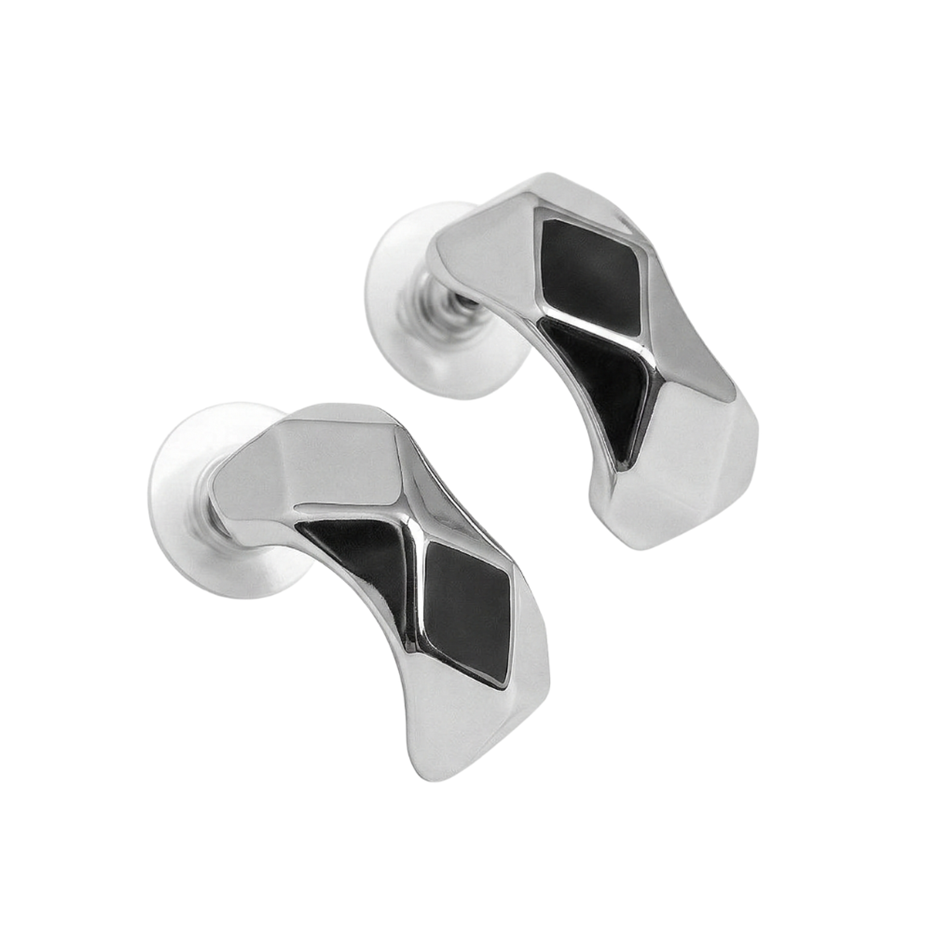 Aretes Plata Duo Color Plateado Diseño Elegante y Versátil para Mujer 2