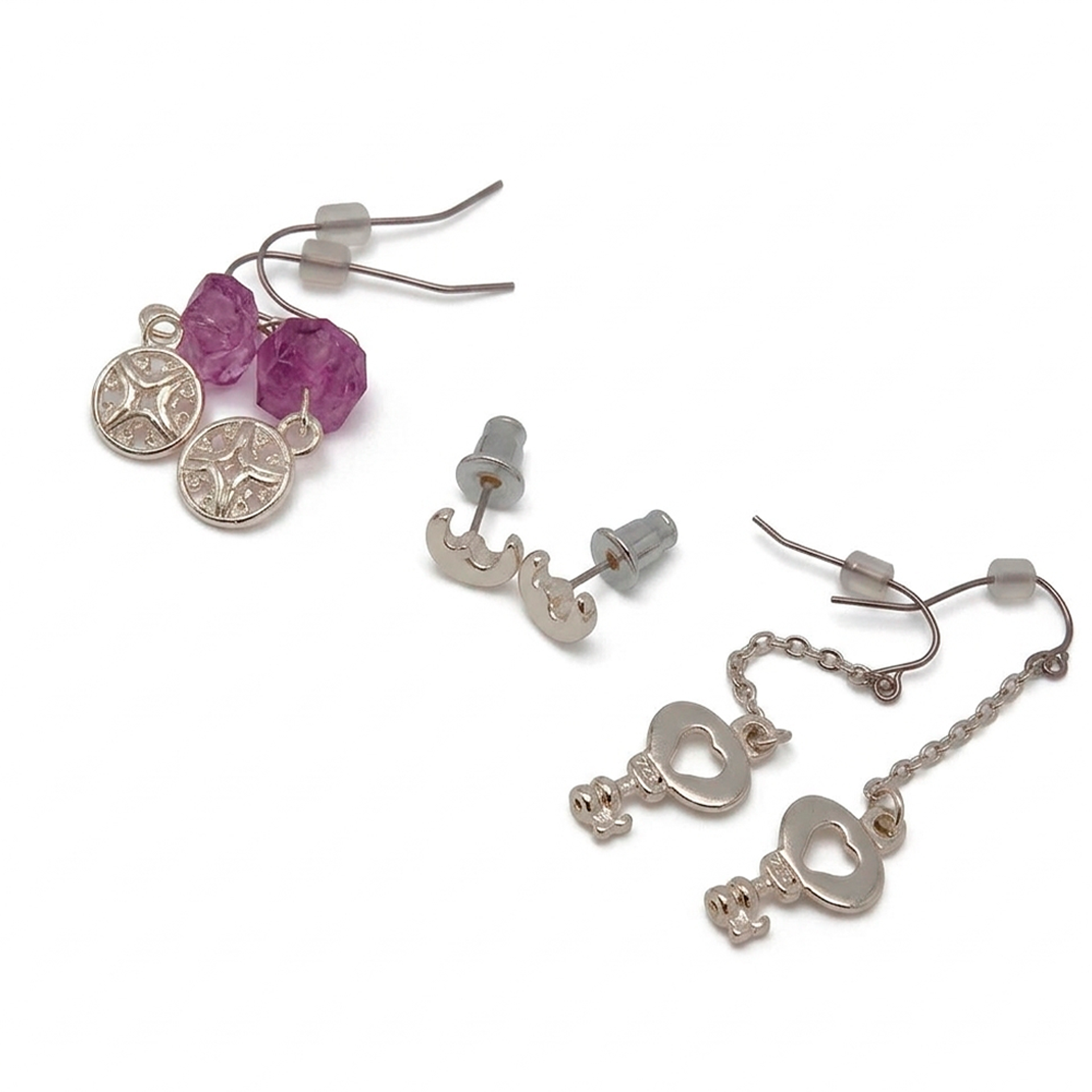 Set de Aretes Fantasy Love Garden Multicolor x12 Diseño Floral y Brillante 2