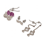 Set de Aretes Fantasy Love Garden Multicolor x12 Diseño Floral y Brillante - Miniatura 2
