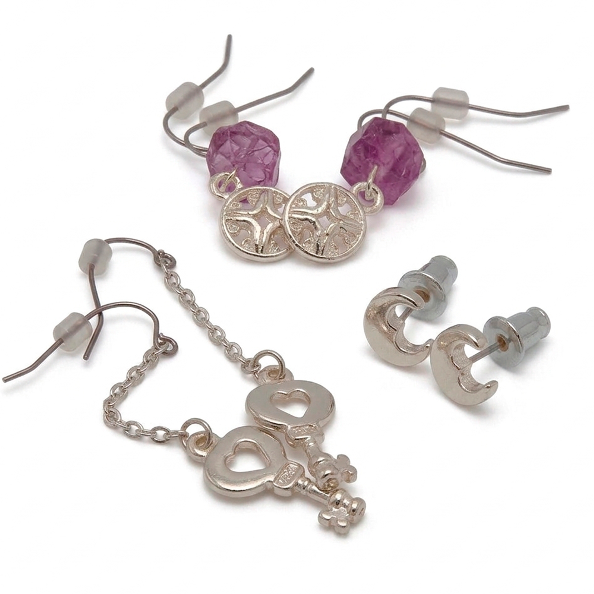 Set de Aretes Fantasy Love Garden Multicolor x12 Diseño Floral y Brillante 4