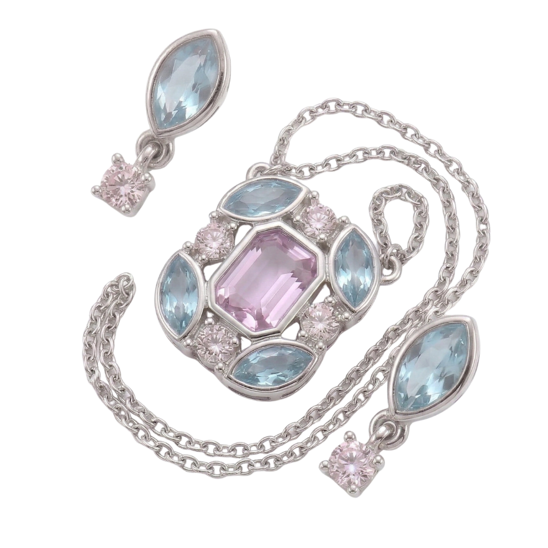 Collar y Aretes Abstractos Encanto Clásico Multicolor Set de Joyería Elegante 5