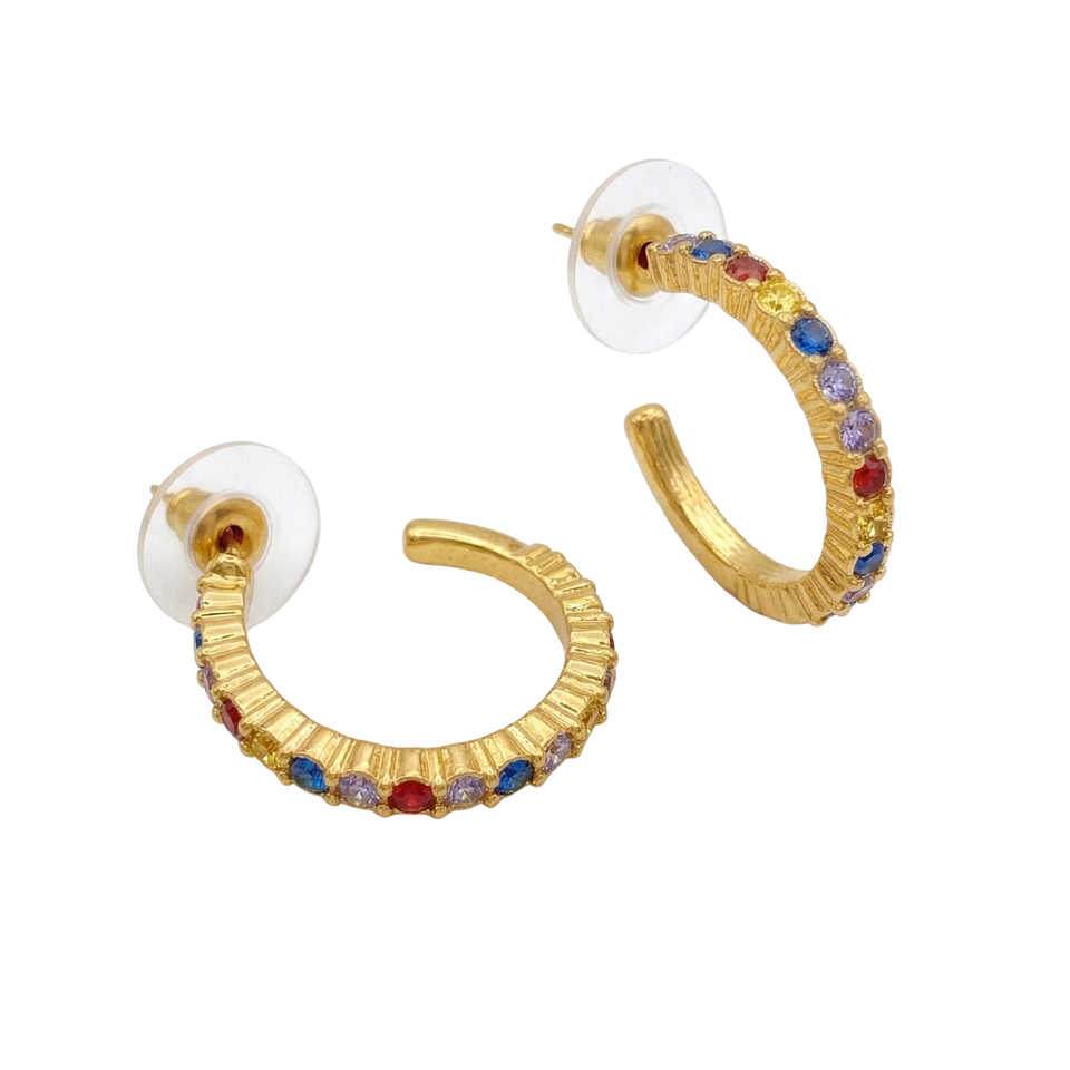 Aretes Abstractos Arcoíris Multicolor Diseño Vibrante y Moderno 3