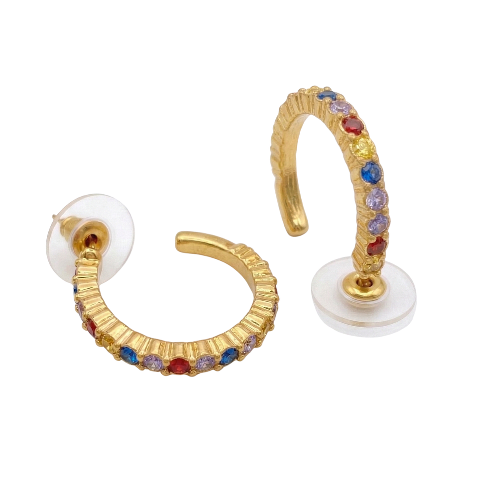 Aretes Abstractos Arcoíris Multicolor Diseño Vibrante y Moderno 5