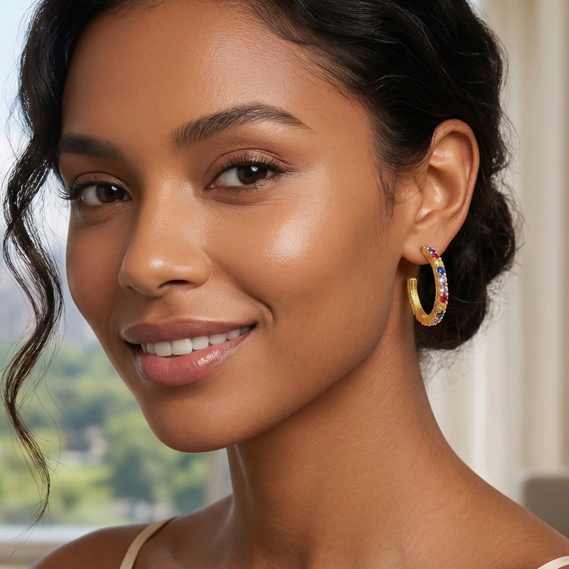 Aretes Abstractos Arcoíris Multicolor Diseño Vibrante y Moderno 9