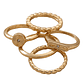 Set x5 Anillos Diseño Abstracto Style Color Dorados - Miniatura 5