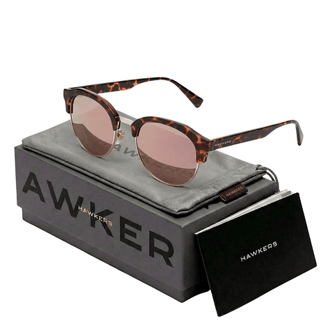 Gafas de Sol Hawkers Classic Rounded Oro Rosa Unisex Talla 51mm