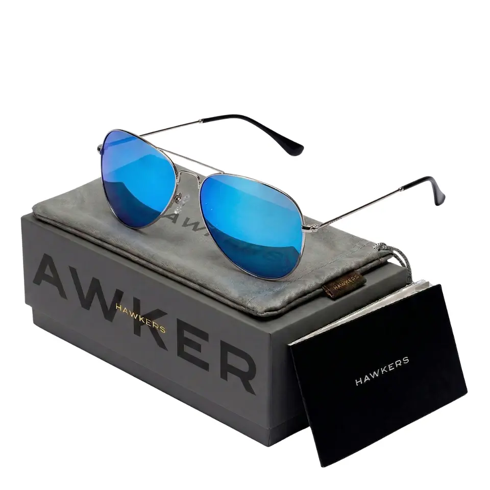 Gafas de Sol Polarizado Hawkers HAWK HHAW22SLMP Celeste Espejado Unisex Talla 61 mm 1