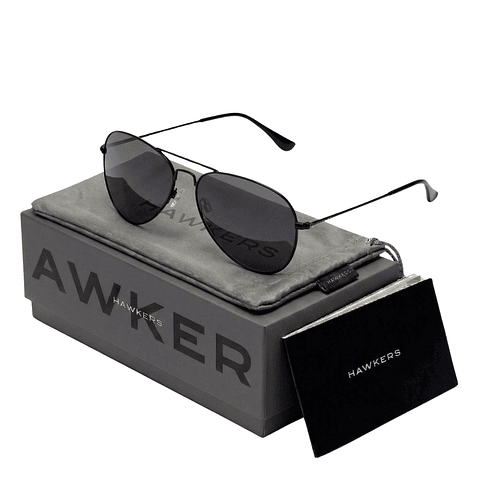 Gafas de Sol Polarizado Hawkers Hawk Aviador Negro Unisex Talla 61mm