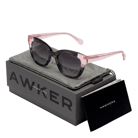 Gafas de Sol Hawkers Audrey Negro y Rosa Semitransparente Unisex Talla 52mm