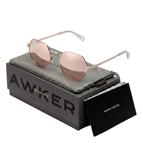 Gafas de Sol Polarizado Hawkers Aura Oro Rosa Espejado Unisex Talla 52mm