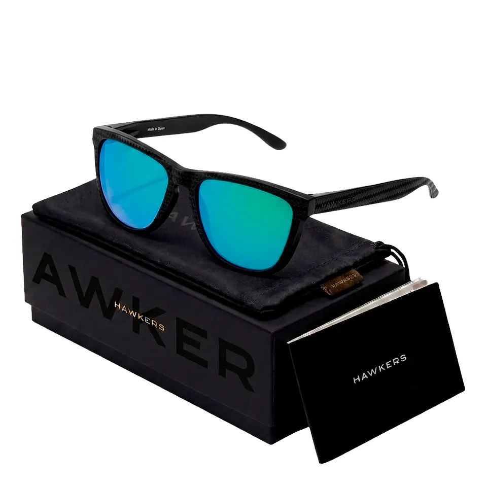 Gafas de Sol Polarizado Hawkers ONE RAW CARBONO HONR21NFTP Verde Espejado Unisex Talla 54 mm 1