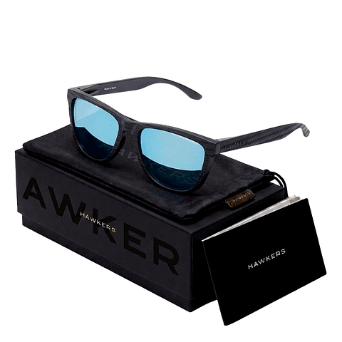 Gafas de Sol Polarizado Hawkers One Raw Carbono Celeste Espejado Unisex Talla 54mm