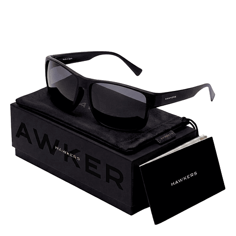 Gafas de Sol Polarizado Hawkers Faster Raw Negro Mate Unisex Talla 58mm
