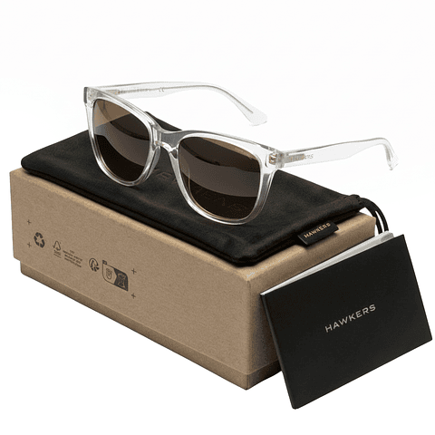 Gafas de Sol Hawkers Audrey Raw Beige Transparente Unisex Talla 52mm