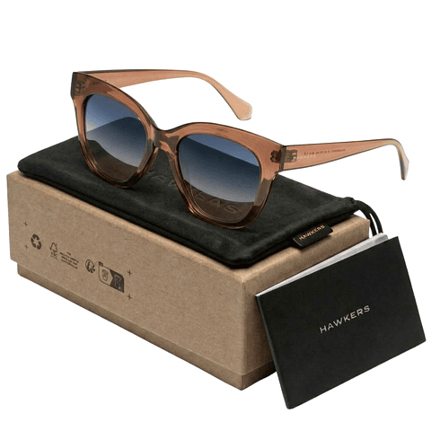 Gafas de Sol Hawkers Audrey Raw Azul y Marron Semitransparente Unisex Talla 52mm