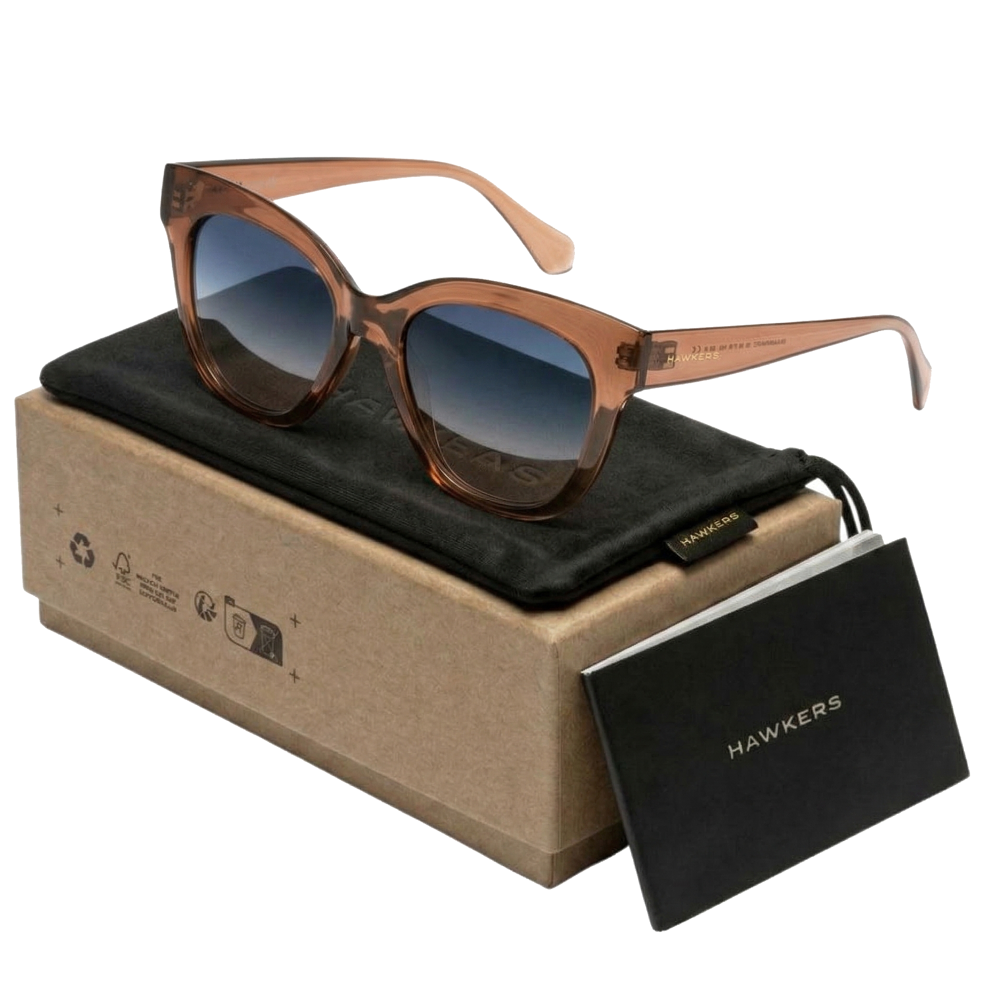 Gafas de Sol Hawkers Audrey Raw Azul y Marron Semitransparente Unisex Talla 52mm 1