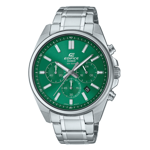 Reloj Análogo Casio Edifice EFV-650D-3AV Elegante con Cronógrafo en Acero Inoxidable Verde Esmeralda