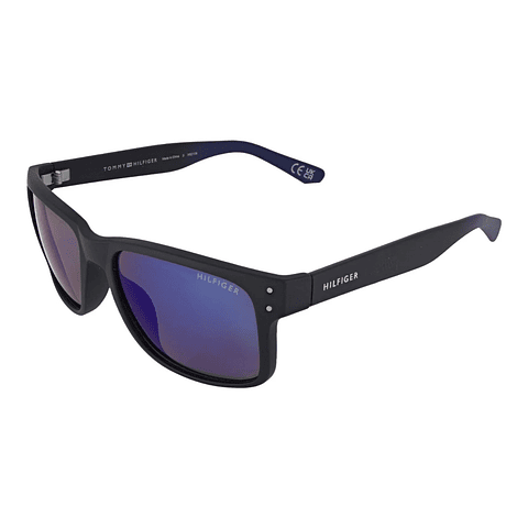 Gafas de Sol Tommy Hilfiger X62108 Outlook Negro Mate Lente Espejado Azul 56mm