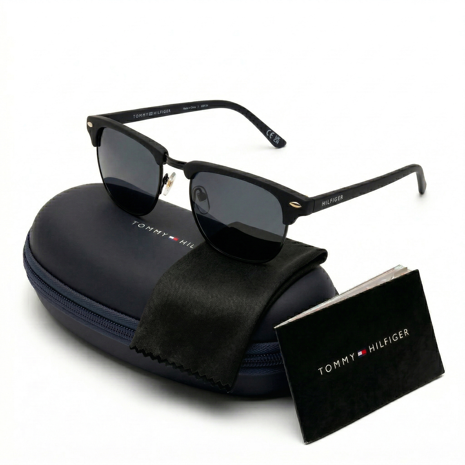 Gafas de Sol Tommy Hilfiger X62134 Outlook Negro Mate Estilo Clubmaster 52mm 1