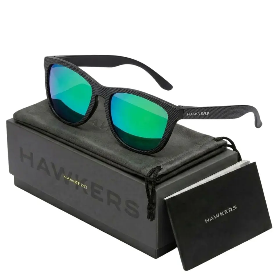 Gafas de Sol Polarizado Hawkers ONE CARBONO Verde Espejado Unisex Talla 54mm 1