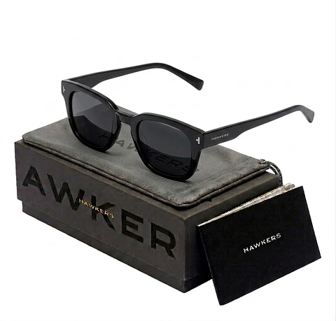 Gafas de Sol Polarizadas Hawkers Stack Color Negro para Hombre Talla 49mm