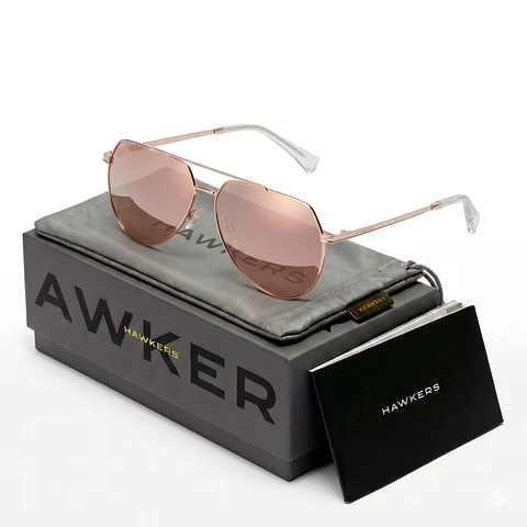 Gafas de Sol Polarizadas Hawkers Shadow Espejadas Color Rosado Para Mujer Talla 60mm
