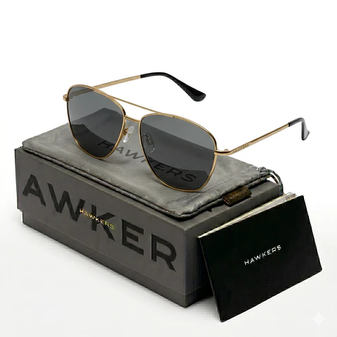 Gafas de Sol Polarizadas Hawkers Lax Color Dorado Matte Para Mujer Talla 57mm