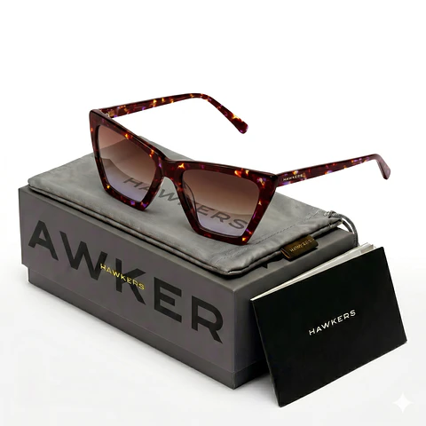 Gafas de Sol Hawkers Cat Eye Flush Color Purple Carey Para Mujer Talla 55mm