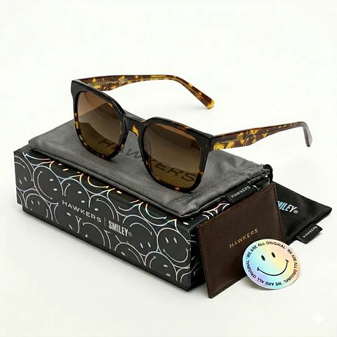 Gafas de Sol Hawkers Retro Tribe - Smiley Color Degrade Carey Unisex Talla 53mm