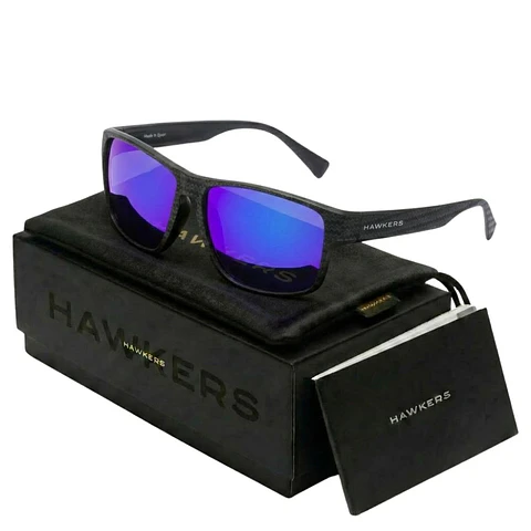 Gafas de Sol Hawkers FASTER RAW CARBON FIBER Azul Espejado Unisex Talla 58mm