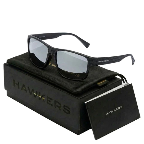 Gafas de Sol Polarizado Hawkers FASTER RAW CARBON FIBER Negro Estampado Mate Unisex Talla 58mm