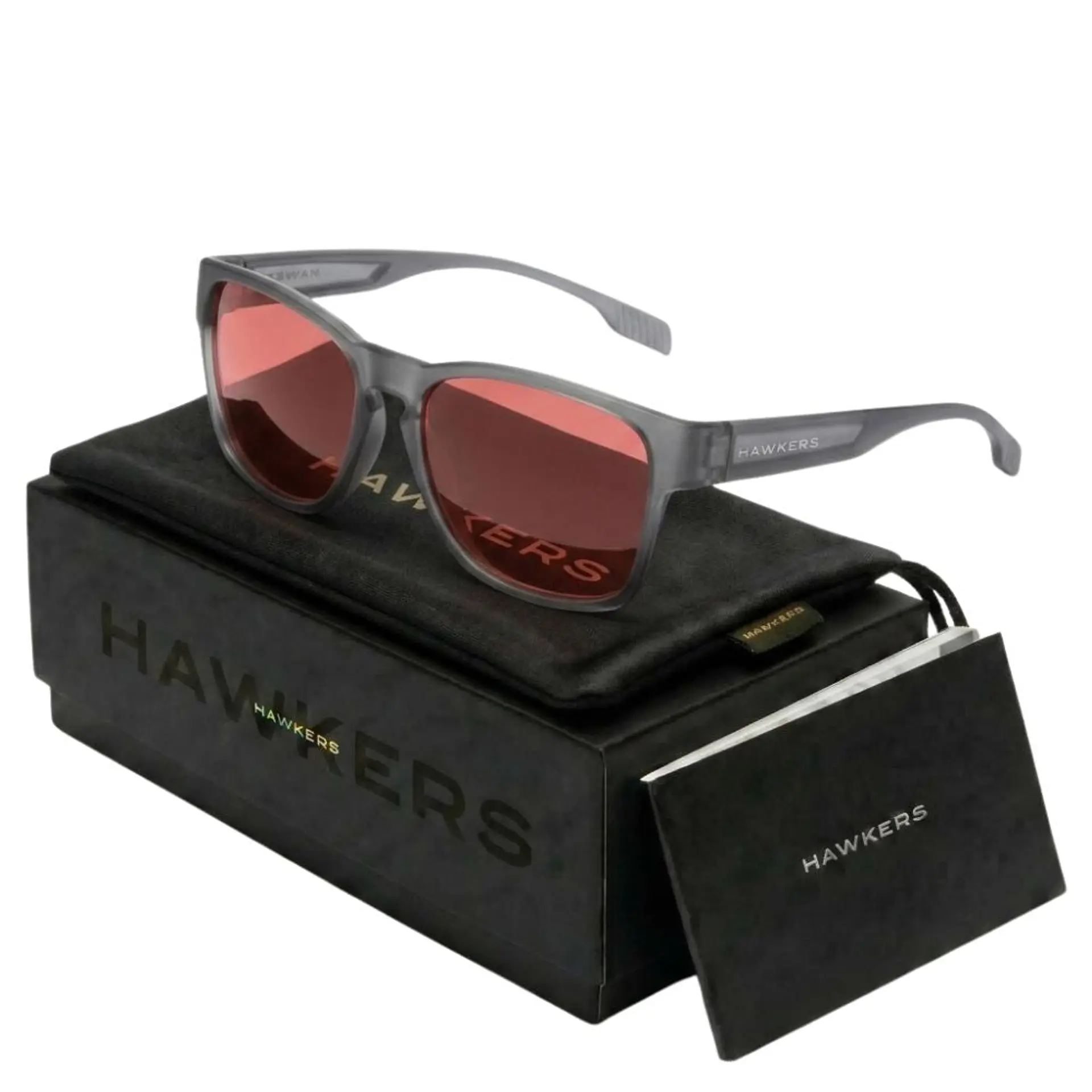 Gafas de Sol Polarizado Hawkers CORE RAW Gris y Rojo Espejado Unisex Talla 56mm 1