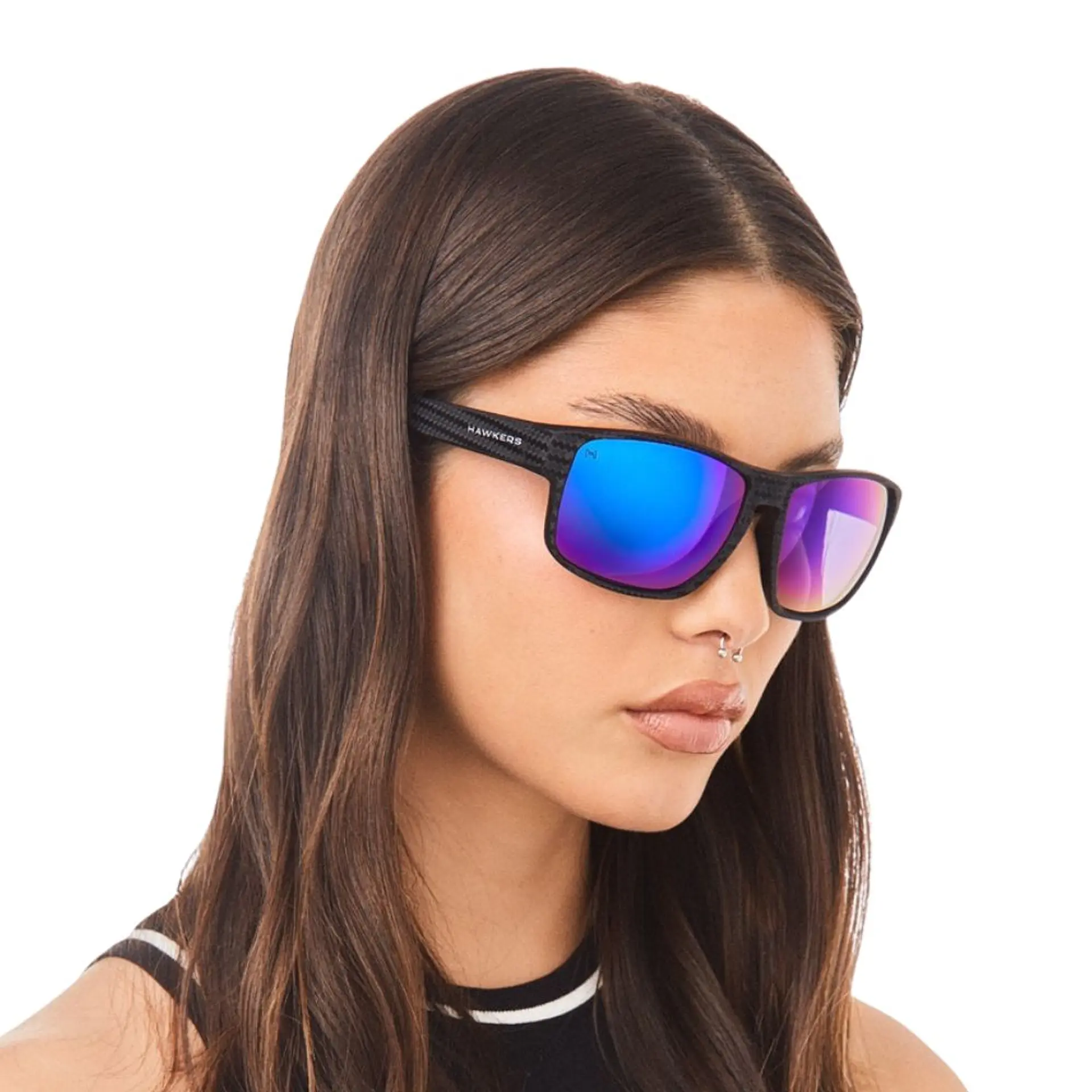 Gafas de Sol Hawkers FASTER RAW CARBON FIBER Azul Espejado Unisex Talla 58mm 7