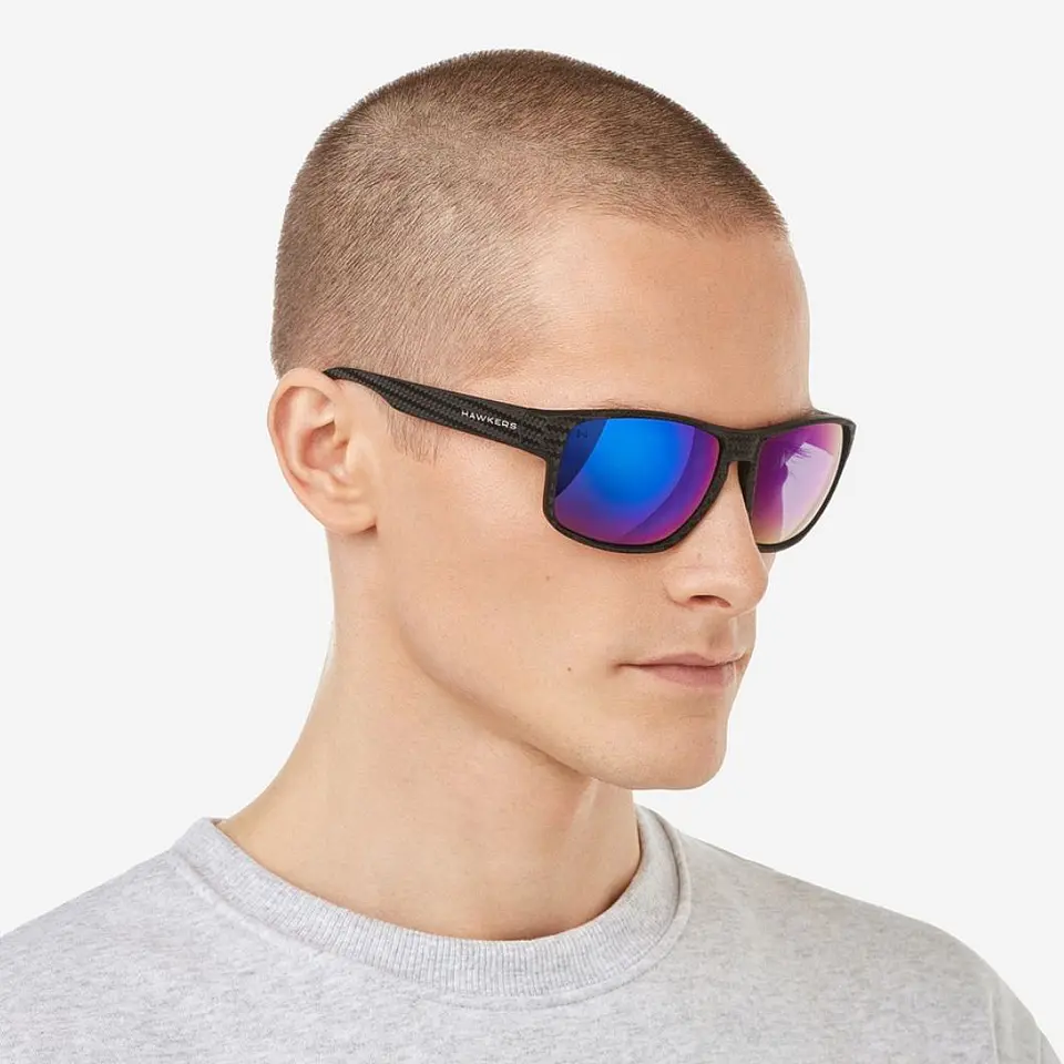 Gafas de Sol Hawkers FASTER RAW CARBON FIBER Azul Espejado Unisex Talla 58mm 8
