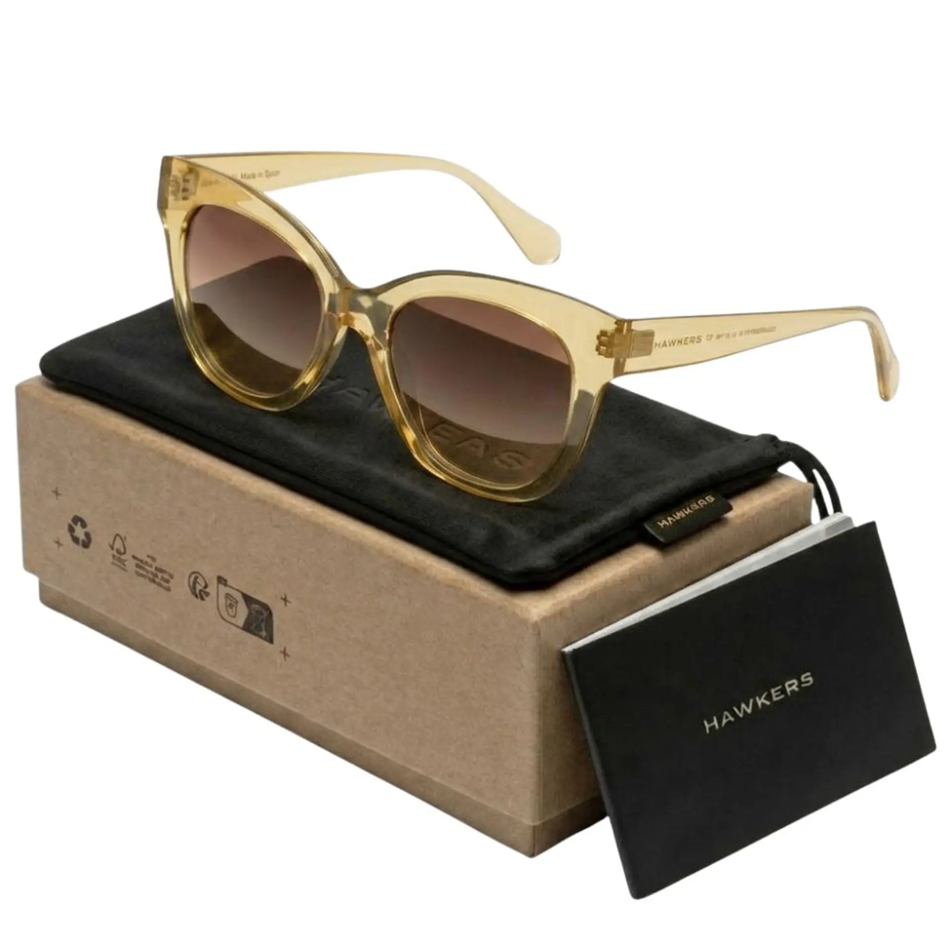 Gafas de Sol Hawkers AUDREY RAW Beige Transparente Unisex Talla 52mm 1