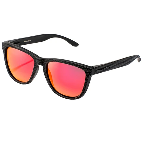Gafas de Sol Polarizado Hawkers ONE RAW CARBON FIBER Rojo Espejado Unisex Talla 54mm