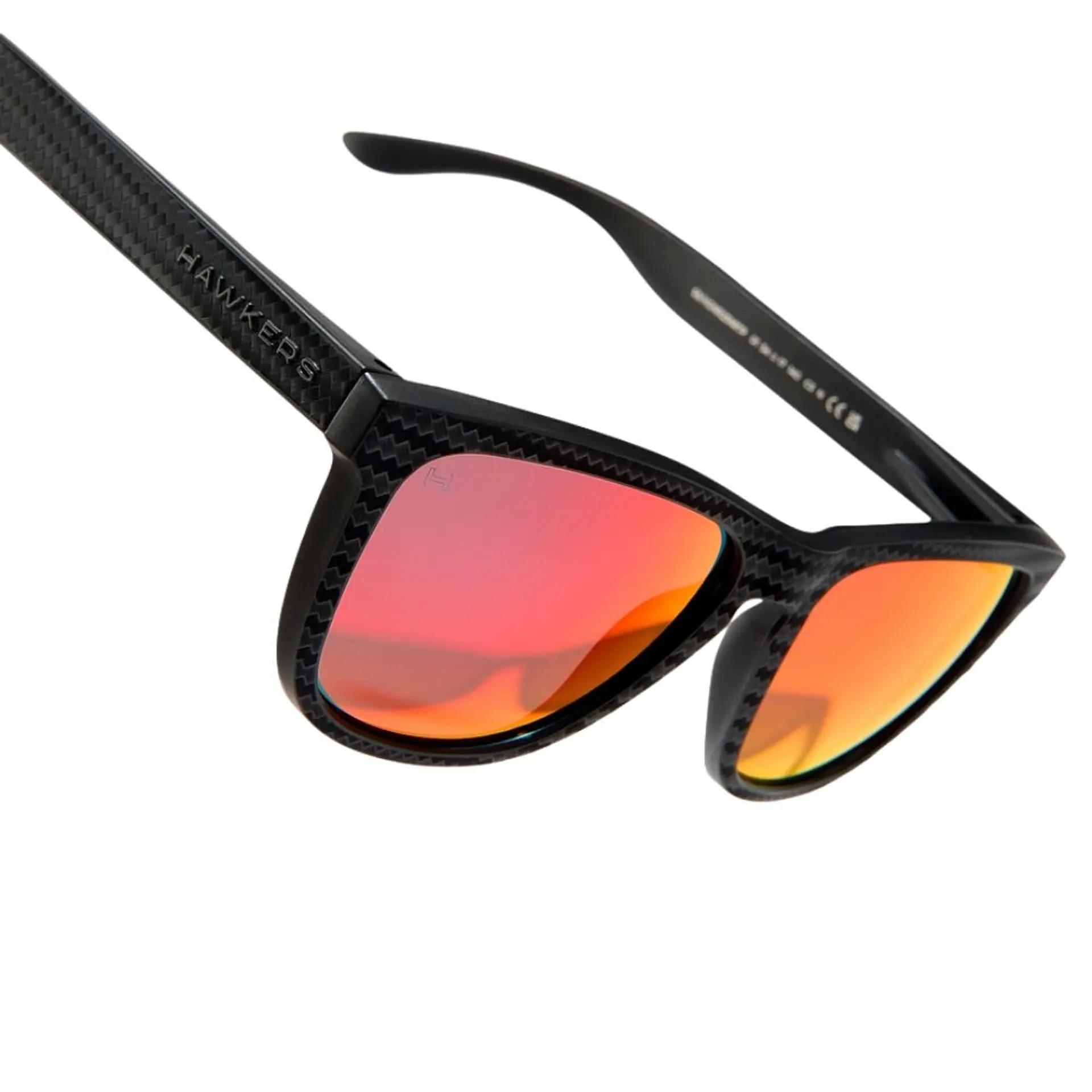 Gafas de Sol Polarizado Hawkers ONE RAW CARBON FIBER Rojo Espejado Unisex Talla 54mm 6