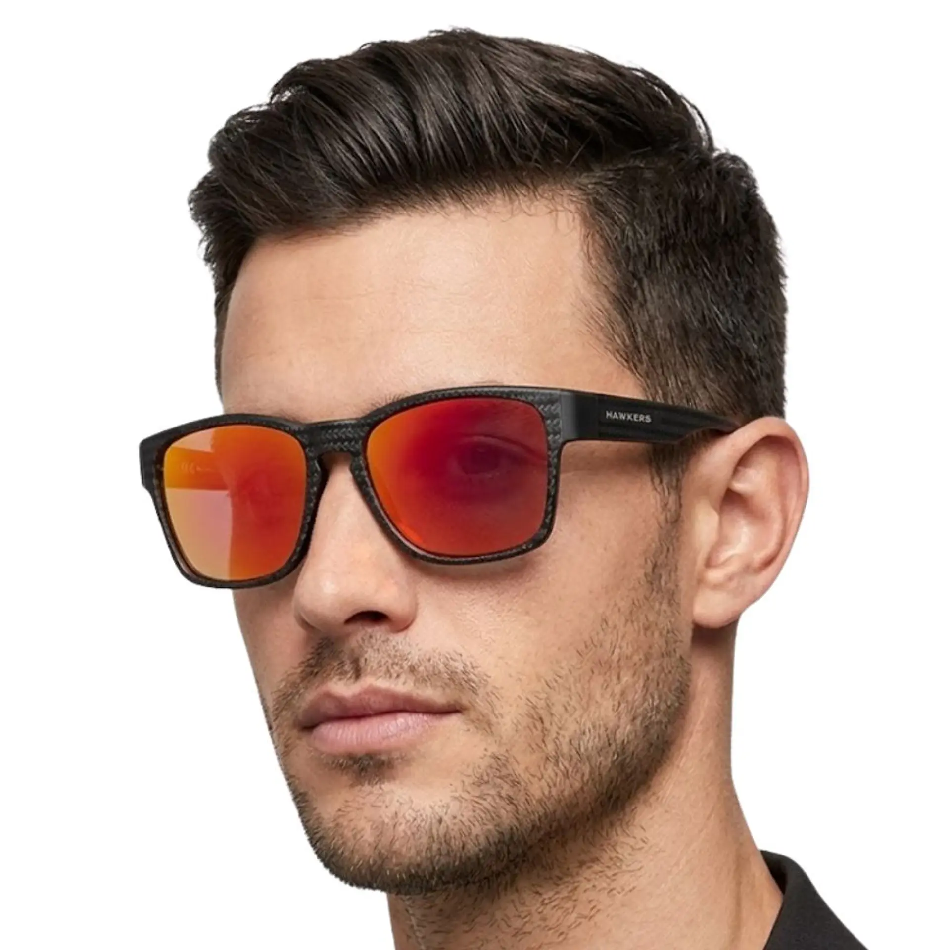 Gafas de Sol Polarizado Hawkers CORE RAW CARBON FIBER Rojo Espejado Unisex Talla 56mm 7