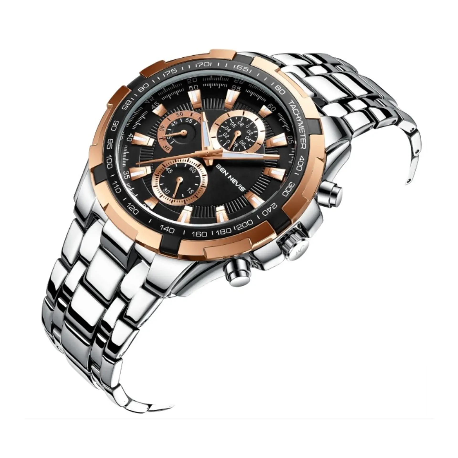 Reloj Analogo Curren KRE02192001 para Hombre en Acero Color Plateado-Oro Rosa 2