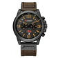 Reloj Analogo Curren KREC080102 para Hombre en Cuero Color Marrón - Negro - Miniatura 1