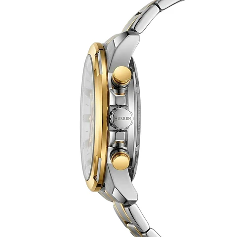 Reloj Analogo Curren KREC941902 para Hombre en Acero Color Plateado - Dorado