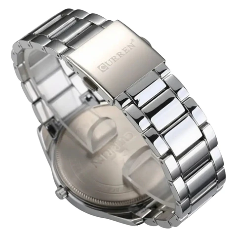 Reloj Analogo Curren KREB491903 8274 para Hombre en Acero Color Plateado y Azul