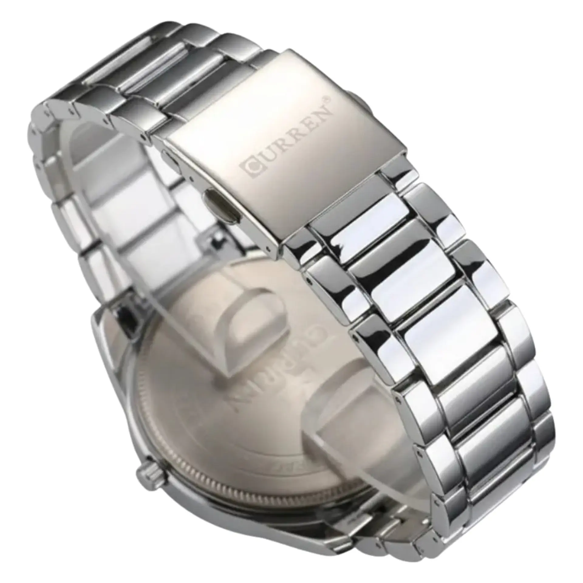 Reloj Analogo Curren KREB491903 8274 para Hombre en Acero Color Plateado y Azul 2