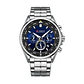 Reloj Analogo Curren KRED311903 para Hombre en Acero Color Plateado - Azul - Miniatura 1