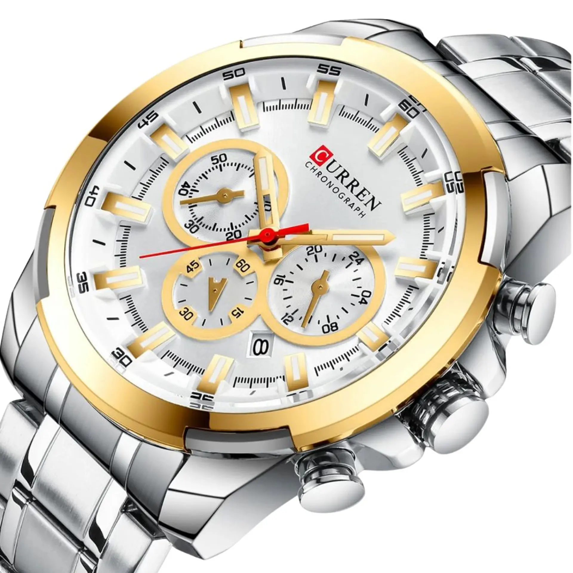 Reloj Analogo Curren KREC941902 para Hombre en Acero Color Plateado - Dorado 3