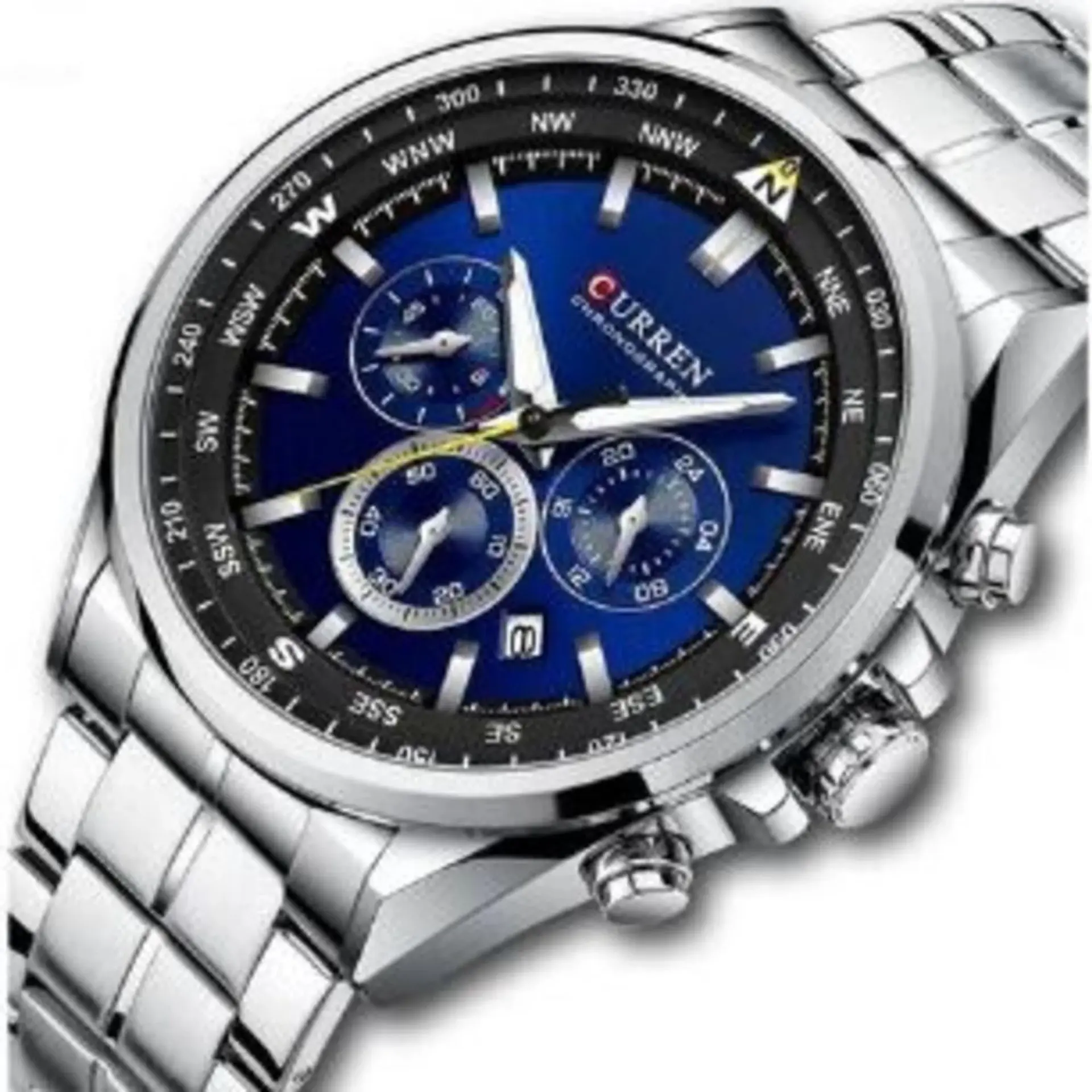 Reloj Analogo Curren KRED311903 para Hombre en Acero Color Plateado - Azul 3