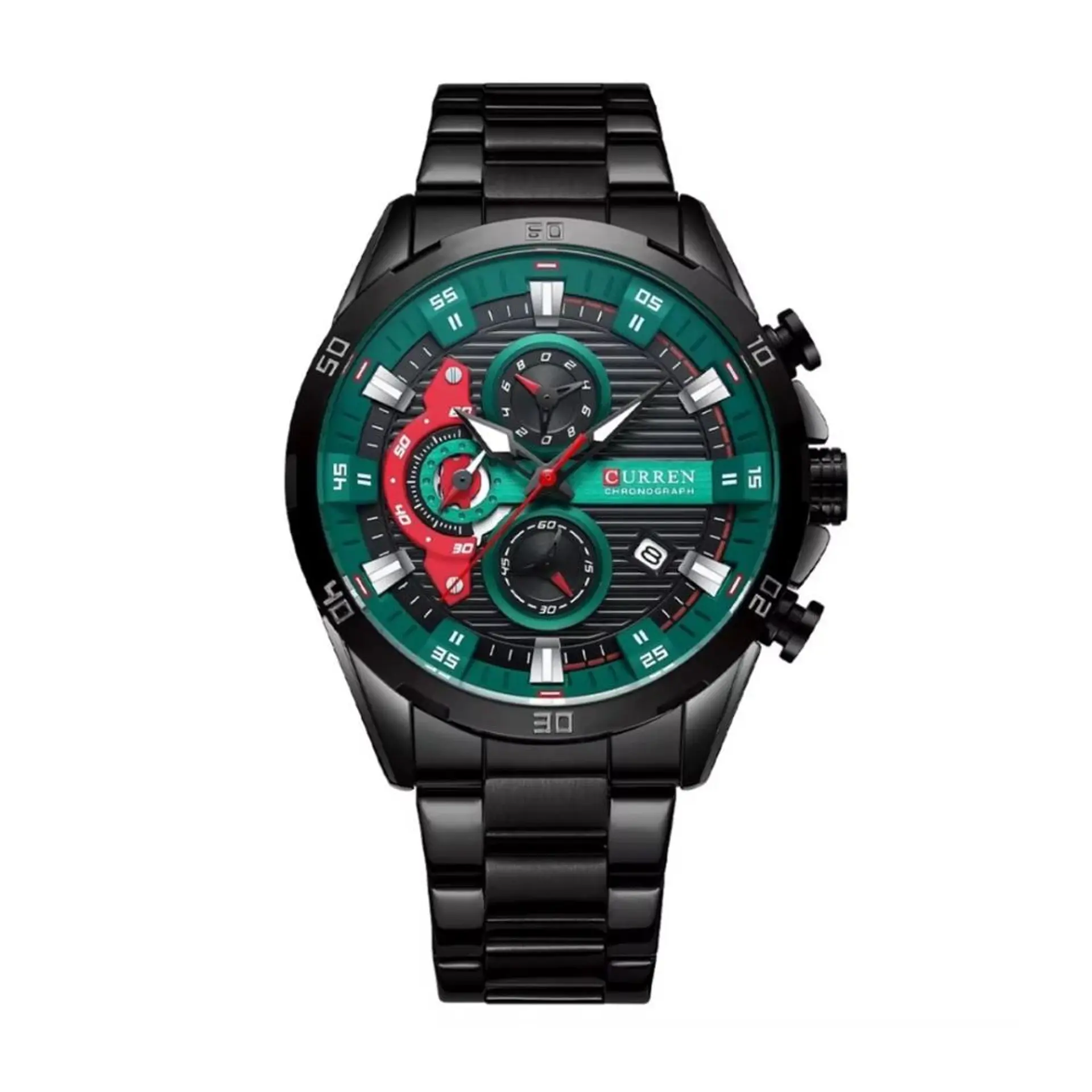 Reloj Analogo Curren KRED390107 para Hombre en Acero Color Negro - Verde 1