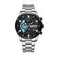 Reloj Analogo Curren KRED391901 para Hombre en Acero Color Plateado - Negro - Miniatura 1